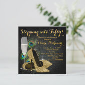 Invitation Fête d'anniversaire des femmes Peacock (Debout devant)