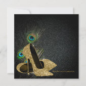 Invitation Fête d'anniversaire des femmes Peacock (Dos)