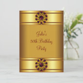 Invitation Fête d'anniversaire des femmes Red Gold (Debout devant)