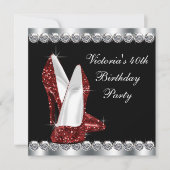 Invitation Fête d'anniversaire des femmes Ruby Red (Devant)