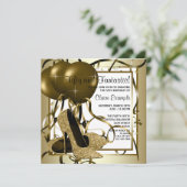 Invitation Fête d'anniversaire des femmes White Gold High tal (Debout devant)