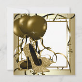 Invitation Fête d'anniversaire des femmes White Gold High tal (Dos)