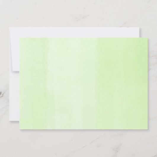 Invitation Fête d'anniversaire des feuilles vert tendre (Dos)