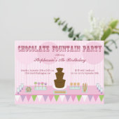 Invitation Fête d'anniversaire des filles de la fontaine de c (Debout devant)