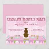 Invitation Fête d'anniversaire des filles de la fontaine de c (Devant / Derrière)