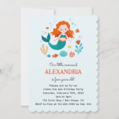 Invitation Fête d'Anniversaire des filles de la mère rousse m (Devant)