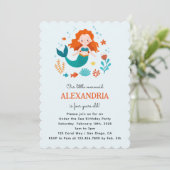 Invitation Fête d'Anniversaire des filles de la mère rousse m (Debout devant)