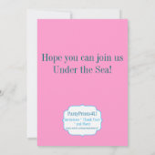 Invitation Fête d'anniversaire des filles de la sirène des ju (Dos)