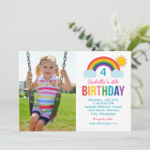 Invitation Fête d'anniversaire des filles de photo de ciel ar (Debout devant)