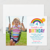 Invitation Fête d'anniversaire des filles de photo de ciel ar (Devant / Derrière)