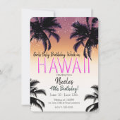 Invitation Fête d'anniversaire des filles d'été de l'île hawa (Devant)