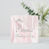 Invitation Fête d'anniversaire des filles du Tiara rose Princ (Debout devant)