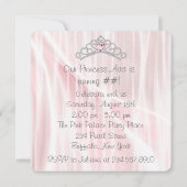 Invitation Fête d'anniversaire des filles du Tiara rose Princ (Dos)