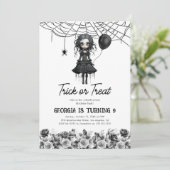 Invitation Fête d'anniversaire des filles gothiques pour enfa (Debout devant)