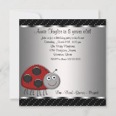 Invitation Fête d'anniversaire des filles Red Ladybug 8 ans (Dos)
