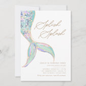 Invitation Fête d'anniversaire des filles sirène sous la mer  (Devant)