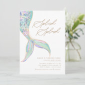 Invitation Fête d'anniversaire des filles sirène sous la mer  (Debout devant)