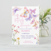 Invitation Fête d'anniversaire des fleurs sauvages de la peti (Debout devant)