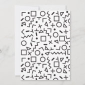 Invitation Fête d'anniversaire des formes noir blanc des anné (Dos)