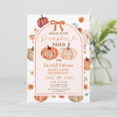 Invitation Fête d'anniversaire des frères de Pumpkin Patch au (Debout devant)