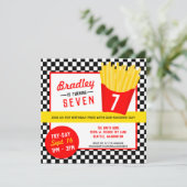 Invitation Fête d'anniversaire des frites (Debout devant)