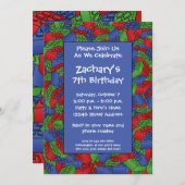 Invitation Fête d'anniversaire des garçons - Blocs de constru (Devant / Derrière)