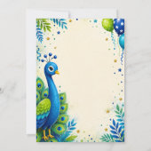 Invitation Fête d'anniversaire des garçons Blue Peacock (Dos)