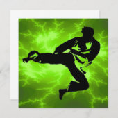 Invitation Fête d'anniversaire des garçons des arts martiaux (Devant / Derrière)