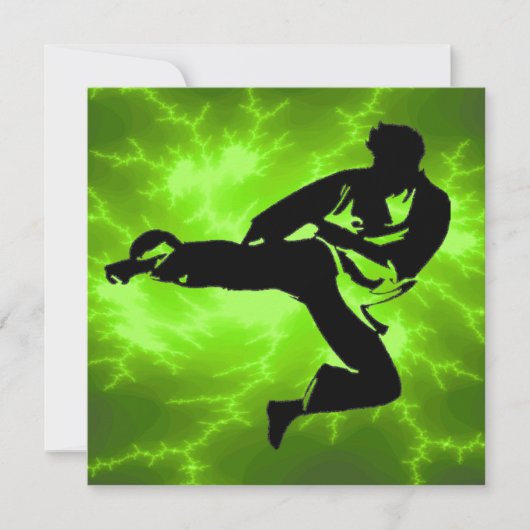 Invitation Fête d'anniversaire des garçons des arts martiaux (Devant)