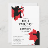 Invitation Fête d'anniversaire des guerriers modernes de Ninj (Devant)