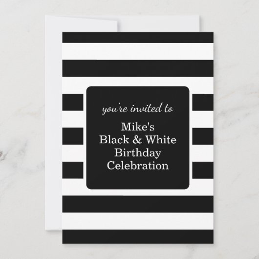 Invitation Fête d'anniversaire des hommes noirs et blancs (Devant)