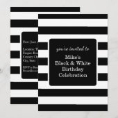 Invitation Fête d'anniversaire des hommes noirs et blancs (Devant / Derrière)