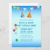 Invitation Fête d'anniversaire des jumeaux (Devant / Derrière)