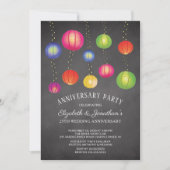 Invitation Fête d'anniversaire des Lanternes en Papier d'Été (Devant)