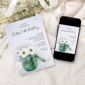 Invitation Fête d'anniversaire des marguerites blanches dans