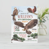 Invitation Fête d'anniversaire des oiseaux de proie (Debout devant)