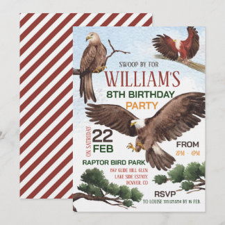 Invitation Fête d'anniversaire des oiseaux de proie