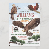 Invitation Fête d'anniversaire des oiseaux de proie (Devant)