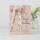 Invitation Fête d'anniversaire des orteils pointus de balleri (Debout devant)