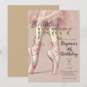 Invitation Fête d'anniversaire des orteils pointus de balleri (Devant / Derrière)