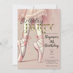 Invitation Fête d'anniversaire des orteils pointus de balleri