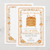 Invitation Fête d'anniversaire des pancakes et pyjamas d'auto (Devant / Derrière)