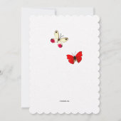 Invitation Fête d'anniversaire des papillons rouges (Dos)