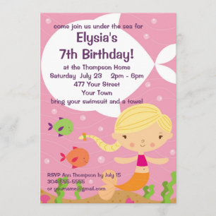 Invitation Fête d'anniversaire des petites filles de la femme