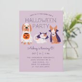 Invitation Fête d'anniversaire des petits enfants d'Halloween (Debout devant)