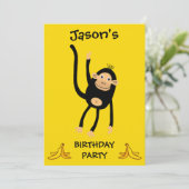 Invitation Fête d'anniversaire des petits singes (Debout devant)