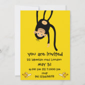 Invitation Fête d'anniversaire des petits singes (Dos)