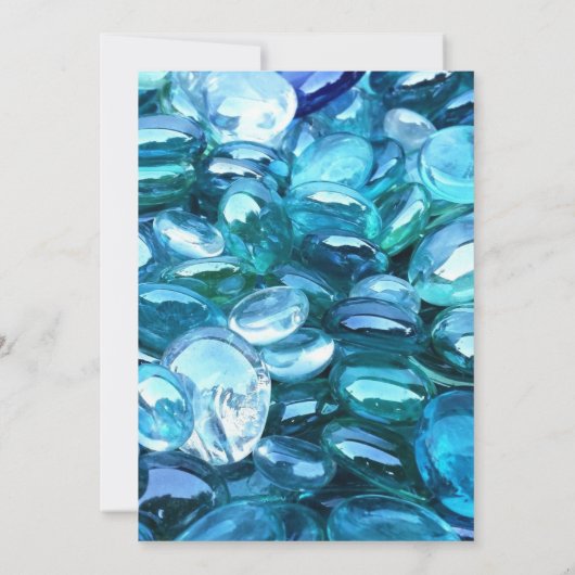 Invitation Fête d'Anniversaire des pierres bleues scintillant (Dos)