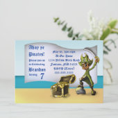Invitation Fête d'anniversaire des pirates afro-américains (Debout devant)