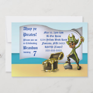 Invitation Fête d'anniversaire des pirates afro-américains